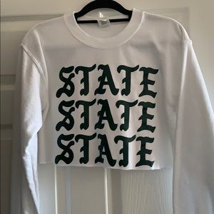 STATE STATE STATE Michigan State Crewneck cropped